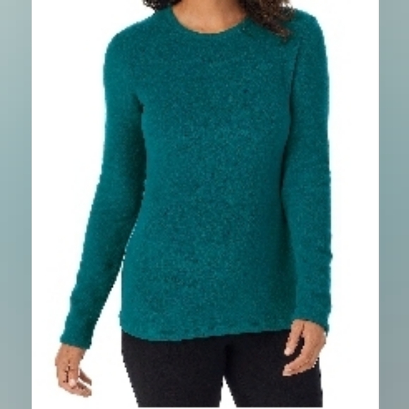 Women's Cuddl Duds Fleece Long Sleeve Crew Top, Large - Picture 4 of 5